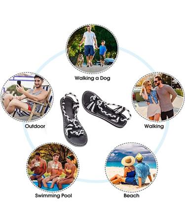 Women's Summer Orthopedic Sandals Breathable Strappy Braided Flat Bunion Corrector Flip Flops for Plantar Fasciitis & Heel Pain Size 8.5 Green/White - Buy Online on GoSupps.com