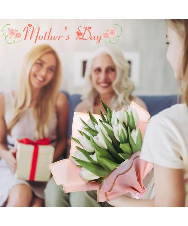 40 Pcs Pink Flower Wrapping Paper with Gold Edge - Waterproof Floral Bouquet Supplies 22.8 x 22.8 In - Gift Packaging for Florists - Pack of 40 - Buy Online on GoSupps.com