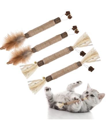 Altcompluser 4 pieces of catnip sticks cats caustab kombi set cats kauh lzer dental care for brushing your teeth removing tartar and refreshing breath organic interaction cat grass (style 2) - Buy Online on GoSupps.com