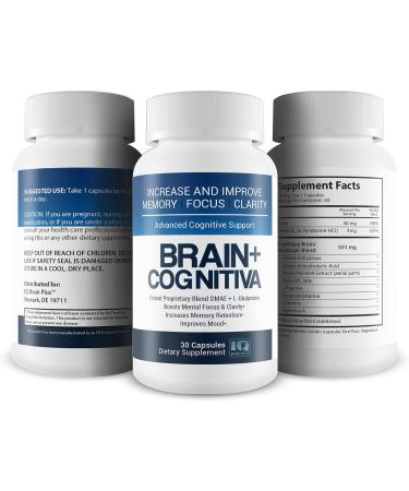 Brain+ Cognitiva - Advanced Cognitive Support - Help Increase and Improve Memory Boost Mental Focus and Support Mental Clarity - Alpha-GPC Capsules for Brain Support and Opti Nootropic Boost - Buy Online on GoSupps.com