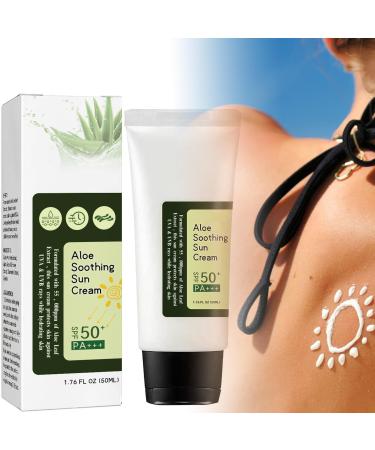 Sunscreen SPF 50+ Aloe Vera Sun Cream Hydrating Face&Body Sun Protection Sun Cream Against UVA UVB Sun Protects Against Sun Exposure Face& Body Waterproof Moisturizing Aloe Soothing Sun Cream PA+++