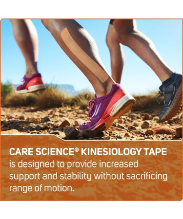 Care Science Waterproof Kinesiology Tape  Precut Water Resistant Strips  Elastic Athletic Tape for Sports & Weightlifting  Supports Muscles & Joints  Muscle Strain Relief  Tan  2 Rolls  40 Count - Buy Online on GoSupps.com