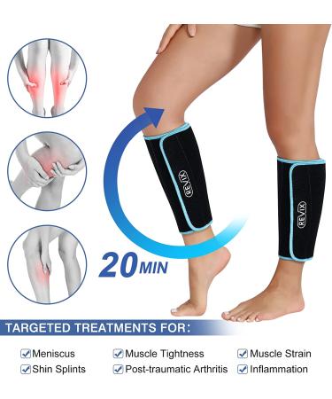 REVIX Calf and Shin Gel Ice Pack - Reusable Cold Therapy Compression Sleeve for Injuries, Swelling, Bruises, Sprains, Shin Splints - Leg Pain Relief Support - Buy Online on GoSupps.com