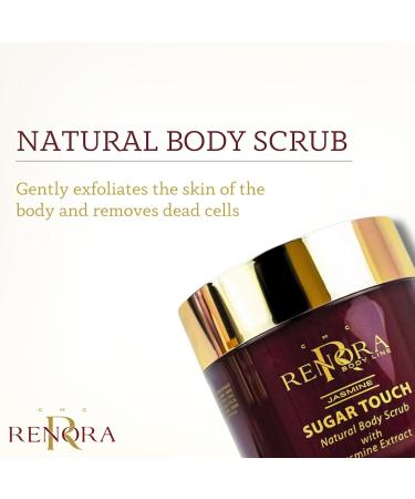 Renora | Natural Body Scrub| Sugar Touch | Exfoliating Body Scrub Soft and Moisturised Skin | Natural ingredients Sugar Jasmine Acacia Honey and Almond Oil | All Skin Types | 200 ml - Buy Online on GoSupps.com
