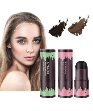 2PCS Hairline Powder Stick  Instantly Color Quick Cover for Hair Root Concealer Shadow Touch Up Shading Hair Filler Sponge Pen