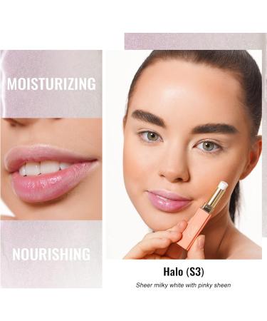 Oulac Moisture Shine Lipstick - Sheer Milky White Lip Balm for Dry Lips | Vegan Hydrating Lipstick with Glossy Finish - Halo S3 - Buy Online on GoSupps.com