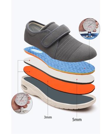 Buy Mens Diabetic Edema Boots - Adjustable Lightweight Slippers for Swollen Feet | Comfortable Walking Shoes for Grandparents | Size 7.5 Gris - Buy Online on GoSupps.com