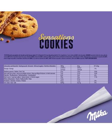 MILKA - Cookies Sensations - Set of 4 Milk Chocolate Chip Cookie Bags and Chocolate Fondant Heart - Family Size Convenient for Snack - Set of Biscuits - Set of 4x208g - Buy Online on GoSupps.com