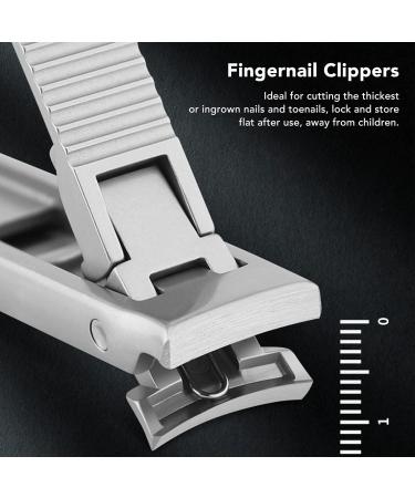 Natudeco Nail Clippers Pedicure Manicure Tool Ultra Thin Portable Foldable Stainless Steel Curved Slanted Double Ended Nail Clipper Nail Trimmer Tool - Buy Online on GoSupps.com
