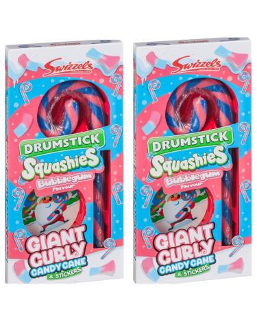 2 Pack x 50g - Squashies Giant Candy Cane - Bubblegum - Delicious Soft Gum Squashies - A Mouthwatering Delicious Treats - Vegan Friendly And Free From Artificial Colours - Sweeten Your Season