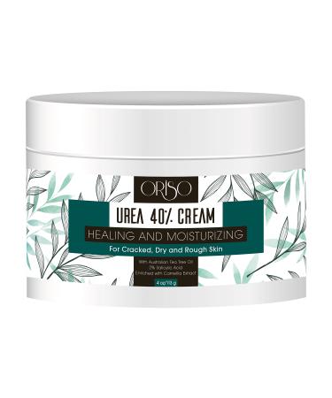 Urea Cream 40 Percent - Intensive Hydration for Dry and Cracked Heels  Feet  Hands  Elbows and Knees - Callus Remover for Women with Salicylic Acid - Helps Athletes Foot - Foot Odor - 4 oz