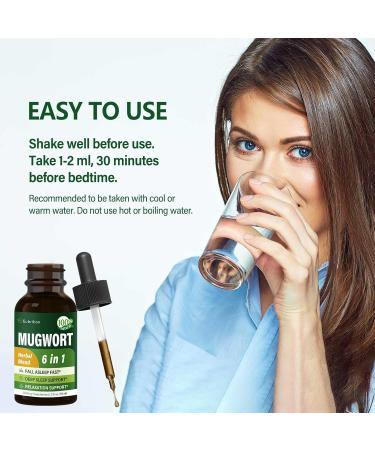 Mugwort Herb Liquid Drops for Sleep Support Mugwort Leaves(Artemisia vulgaris) All in 1 Formula for Relaxation Support Herbal Supplement with Valerian Chamomile Tulsi Lavender Extract.2oz Original 2 Ounce - Buy Online on GoSupps.com