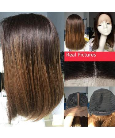 Buy 12-Inch Real Hair Short Lace Wig | Smooth & Natural Gradient Remy Hair | Heat-Resistant T Shammic Style for Women - 150% Density - Buy Online on GoSupps.com