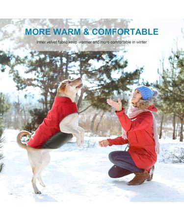 IREENUO Waterproof Dog Coat - Winter Windproof Jacket for Medium to Large Dogs | Warm & Reflective Red Design with Adjustable Straps - Buy Online on GoSupps.com