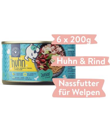 Pets Deli Wet Food for Puppies - Gluten & Sugar-Free Beef Chicken & Fennel 6 x 200g Pack - Buy Online on GoSupps.com
