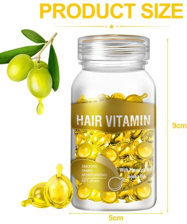 ACAREY Capsule Hair Vitamins Oil Moisturizing AntiFrizz Hair Damage Repair Essential Hair Oil for Healthy Hair Growth Gold - Buy Online on GoSupps.com