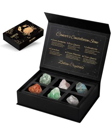 Aovila Cancer Crystals Zodiac Gift Set Star Sign Healing Crystals Birthstones with Horoscope Box Set Astrology