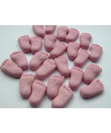 24x (12 Pairs) Pink Baby Feet Cake Toppers Girl Baby Shower Edible Cupcake Decorations - Buy Online on GoSupps.com