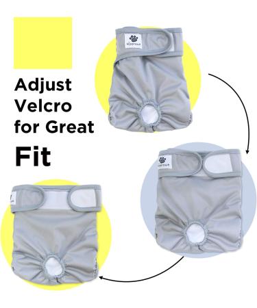 Hisprout Female Dog Diaper - Reusable Washable & Durable Pants for Dogs | Gray Footprints MM Size - Buy Online on GoSupps.com
