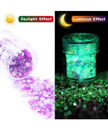 Nail Glitter - 12 Fluorescent Colors for Makeup Face Hair & DIY Crafts | Party & Easter Sequin Essentials - Buy Online on GoSupps.com