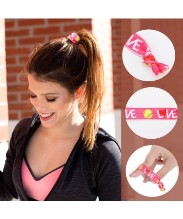 Softball Hair Ties - 32 Pieces Baseball Accessories for Women & Girls | Elastic Ribbon Sports Hair Accessories (Style 1) - Buy Online on GoSupps.com