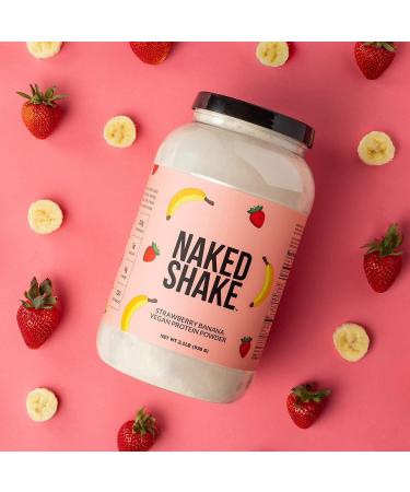 Naked Shake Vegan Protein Powder - Strawberry Banana Flavored Plant Based Protein with MCT Oil | Gluten-Free, Soy-Free, Non-GMO | 2.1lb 30 Servings - Buy Online on GoSupps.com