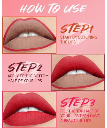 Colour Lip Marker Pen Rose Fonc Encre L vres Liquide Mat Hydratant Rouge L vres Waterproof Longue Tenue Tr s Pigment Feutre L vres Sans Transfert Cadeaux Saint-Valentin pour Femme-05 05 Rose Fonc  - Buy Online on GoSupps.com