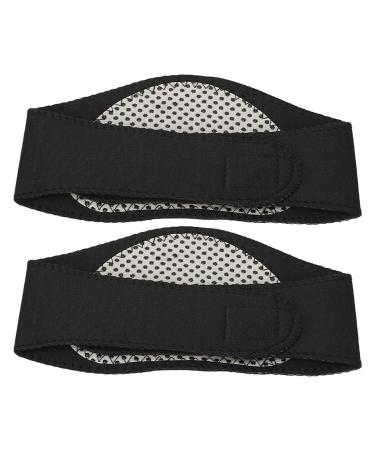Self Heating Magnetic Neck Brace Pain Relief Black 2 Pack