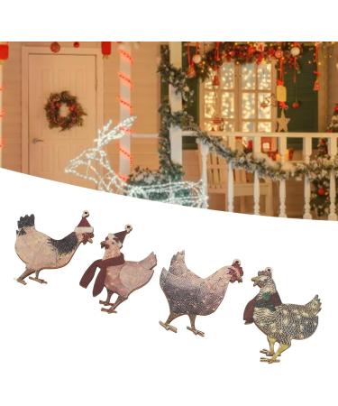 8pcs Cute Chicken Pendant Set - Wooden Hanging Ornaments for Jewelry Making & Decoration | Shop Internationally - Buy Online on GoSupps.com