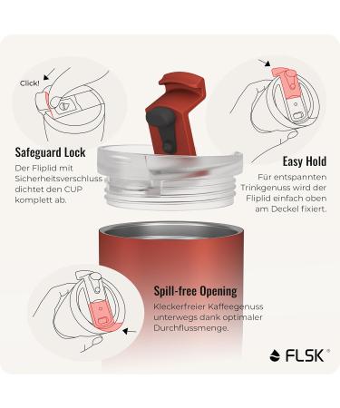 FLSK Replacement Lid Coffee To Go Cup - 350ml & 500ml BPA-Free Safeguard Lock Easy Open - Buy Online on GoSupps.com