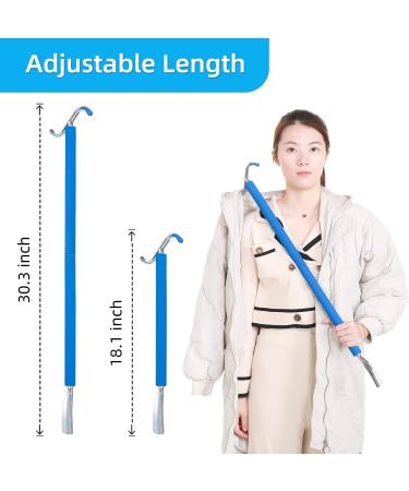 Long Handle Metal Shoe Horn for Seniors | Adjustable Dressing Stick for Elderly | Extended Aid Tool for Shoes, Socks, Shirts, Pants - Buy Online on GoSupps.com