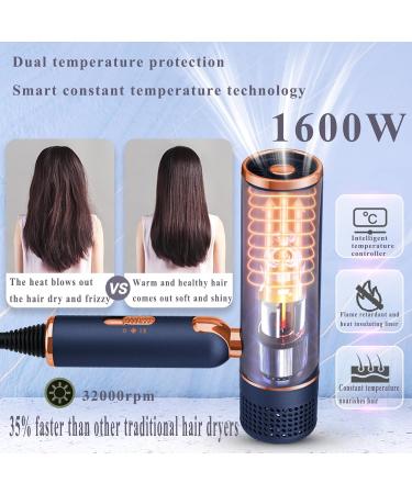 Buy Foldable Fast Drying Hair Dryer - 1600W Negative Ionic Blow Dryer for Travel - Mini Portable Design with Attachments in Blue - Buy Online on GoSupps.com