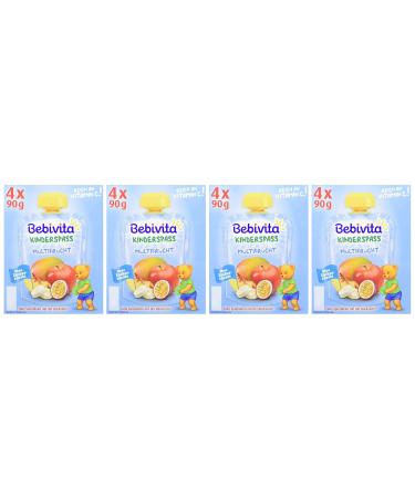 Bebivita Multifruit Puree Pack of 4 (4 x 90g) - Nutritious Baby Food for International Shipping - Buy Online on GoSupps.com