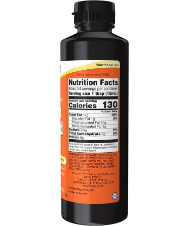 Now Foods Certified Organic Flax Seed Oil 12 fl oz (355 ml) - Buy Online on GoSupps.com