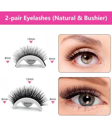 Reusable Self Adhesive Eyelashes - No Glue False Eyelashes for Natural Look (2 Pairs) - Self Sticking Eco-Friendly Beauty - Buy Online on GoSupps.com