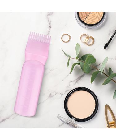 Root Comb Applicator Bottle 6 oz - Professional Hair Oil & Dye Application Brush with Graduated Scale - Pink - Buy Online on GoSupps.com
