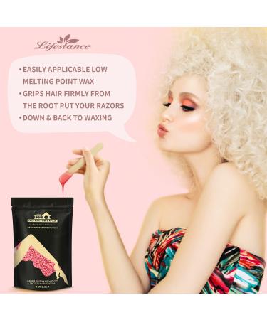 Lifestance 2.5lb Wax Beads Hair Removal Kit - Brazilian Bikini & Facial Wax with 30 Applicators - Large Pearl Beads for Men & Women - Rose Wax Set - Buy Online on GoSupps.com