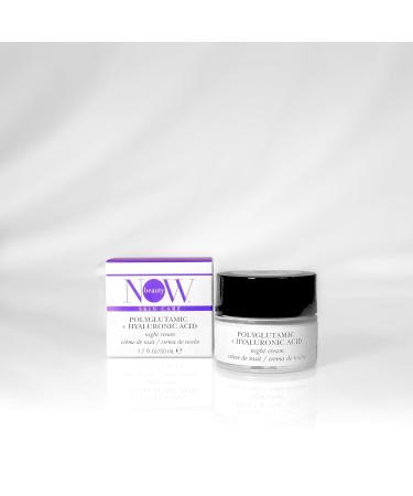 NOW BEAUTY Polyglutamic Plus Hyaluronic Acid Night Cream - Deeply Hydrating Moisturizer - Overnight Anti-Aging Cream for Face - Vegan Sulfate & Paraben Free - For Men & Women - Travel Size - 1.7 oz 1.72 Fl Oz (Pack of 2) - Buy Online on GoSupps.com
