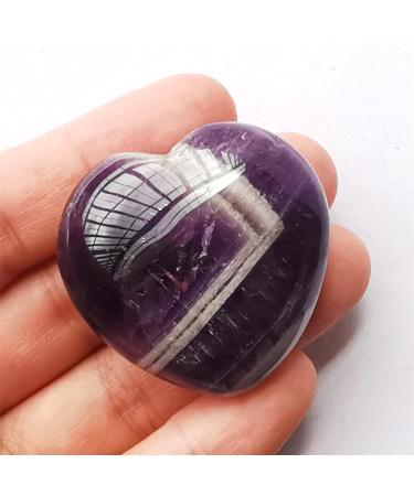 Buy Manekieko Natural Amethyst Palm Worry Carved Heart Love Stone - 40mm Healing Crystals for Stress Relief & Wellness | International Shipping - Buy Online on GoSupps.com