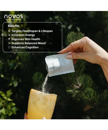 Novos Core Unflavored + Boost NMN Pure Longevity Stack | NMN Capsules & Unflavored Drink Mix for Cellular Repair Energy & DNA Support - Buy Online on GoSupps.com