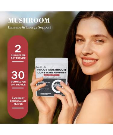 Mushroom Gummies with Lion s Mane - Alpha Brain Gummy for Focus & Memory - Nootropic Focus Gummies with Rhodiola & Alpha-GPC Vegan Brain Supplement, Raspberry Pomegranate Flavor, 60 Count (1) - Buy Online on GoSupps.com