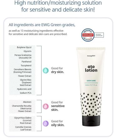 Mongdies Baby Ato Lotion- German Dermatologist-Tested, EWG Green Level Ingredients, Natural Fragrance | 240ml - Buy Online on GoSupps.com