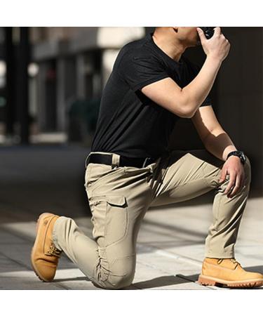 Shop Wide Cargo Vose Men's Outdoor Stretch Overalls - Loose Soft Rain-Resistant Pants with Large Side Pockets in Khaki - Buy Online on GoSupps.com