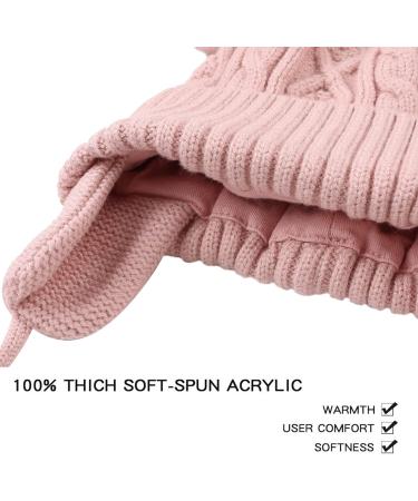 XIAOHAWANG Warm Kids Beanie Winter Knitted Baby Hat with Pompom - Skin Pink | 2-6 Years - Buy Online on GoSupps.com