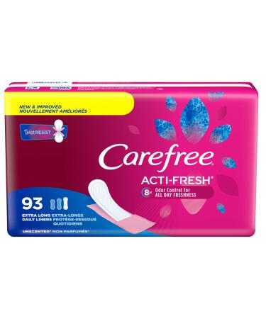 Carefree Acti-Fresh Thin Panty Liners Extra Long 93 Count (Pack of 1) - Buy Online on GoSupps.com