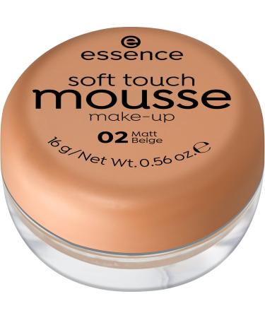 essence soft touch mousse make-up make-up No. 02 nude matt matt for impure skin for combination skin vegan without perfume without alcohol without parabens 1 Pack (1 Pack) 02 Matt beige - 1er