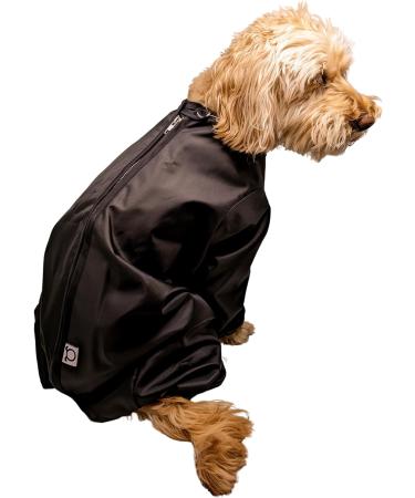 Trouser Suit Waterproof Dog Rain Coat Onesie Black (18 inch) - Buy Online on GoSupps.com