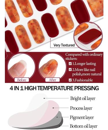 EBANKU 20 PCS Gel Nail Strips Gel Nail Strips Full Wraps Adhesive Gel Nail Stickers with Nail File and Stick(UV/LED Lamp Required)-10 # 10 - Buy Online on GoSupps.com