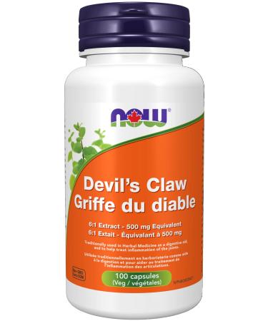 NOW Supplements Devils Claw 500mg Vegetable Capsules 100 Count