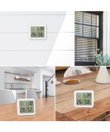 Brifit Digital Thermometer Hygrometer High Accuracy Portable Indoor Climate Monitor with Clock | Ideal for Greenhouse Office & Home - Buy Online on GoSupps.com